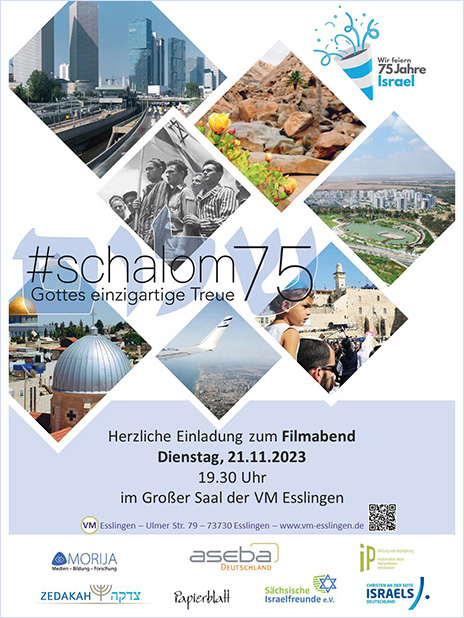 Poster zum Filmabend #schalom75 - Gottes einzigartige Treue